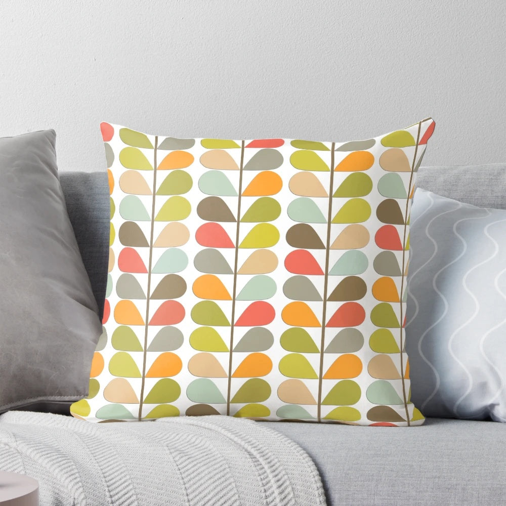 Retro 1950s 1960s midcentury modern inspired throw pillow with abstract, geometric pattern