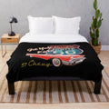 Vintage 1957 Chevy Bel Air plush blanket with retro classic car design