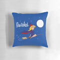 Bewitched 1960s retro witch-themed throw pillow