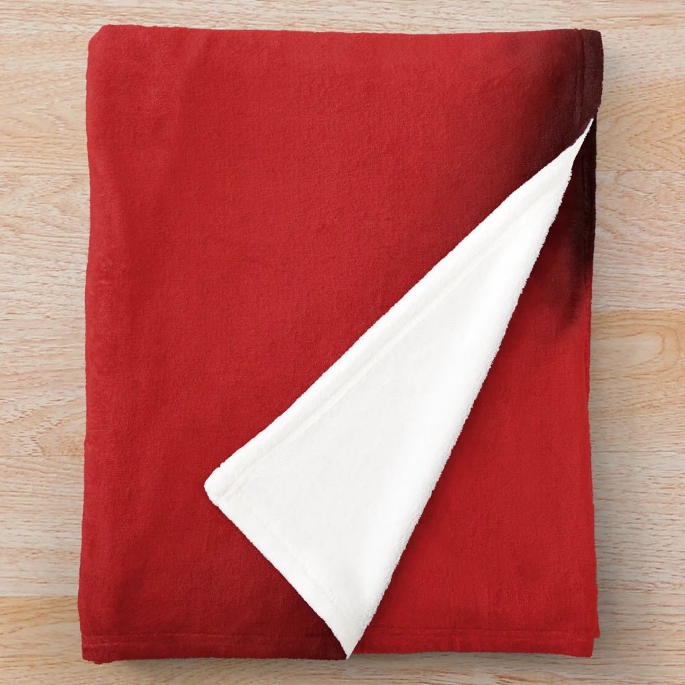 Vintage 1960s Italian cinema-inspired plush blanket in red and black