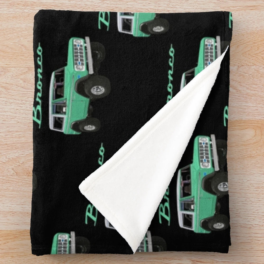 Vintage 1966-1977 Ford Bronco inspired plush blanket
