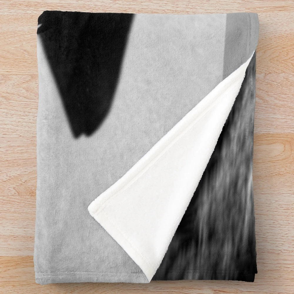 1967 Ford Mustang black and white plush blanket