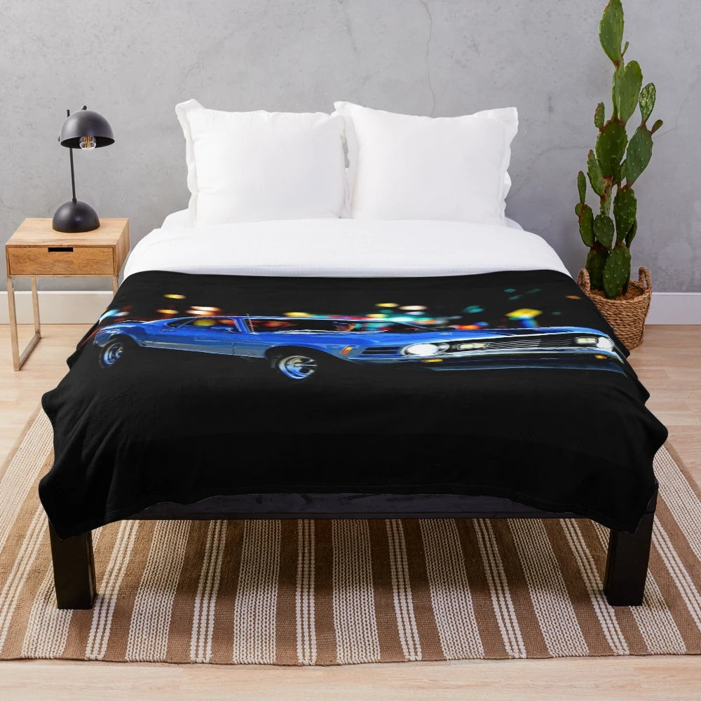 1970 Mach 1 Mustang Plush Blanket