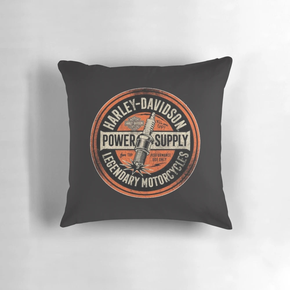 Vintage 1997 Harley-Davidson motorcycle-themed pillow with an eagle design