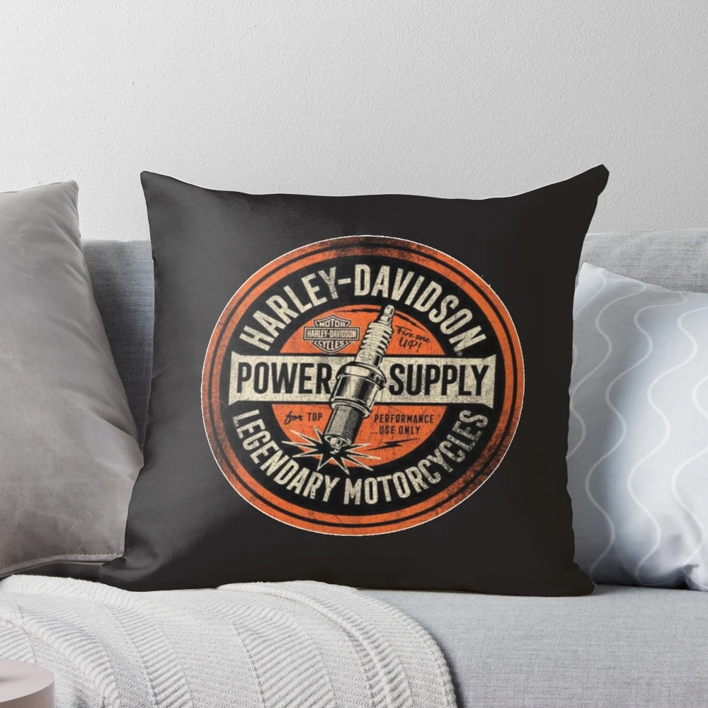 Vintage 1997 Harley-Davidson motorcycle-themed pillow with an eagle design