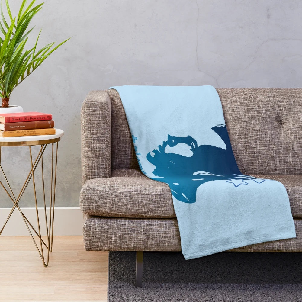 Plush blanket with 2000s inspired DJ silhouette design and Y2K aesthetic