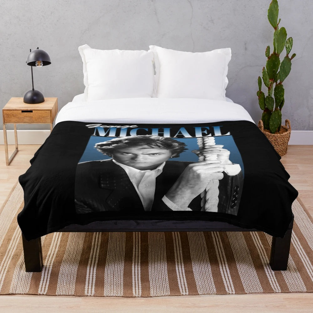 Plush blanket featuring the album cover art of Wham!'s 'Last Christmas