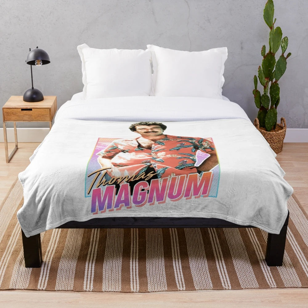 Magnum P.I. inspired 80s style plush blanket