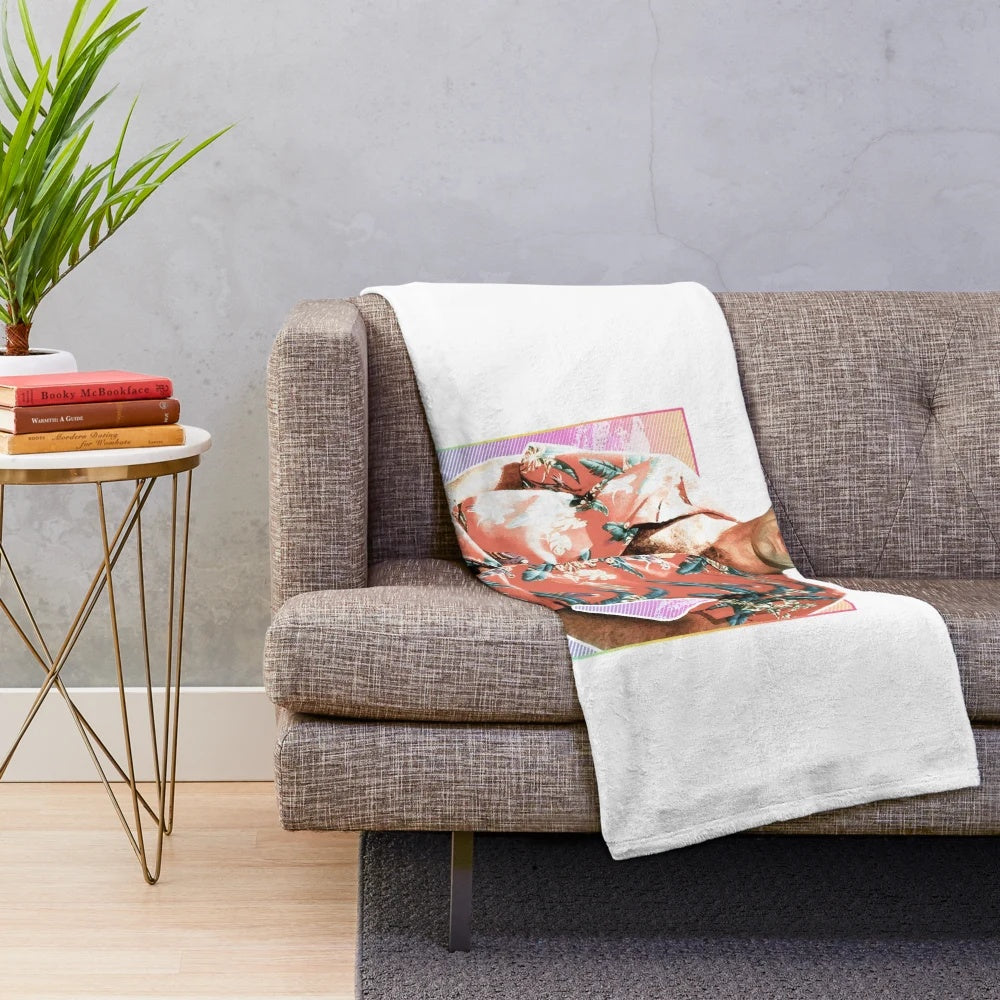 Magnum P.I. inspired 80s style plush blanket