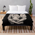 Vintage abstract tattooed angel print plush blanket