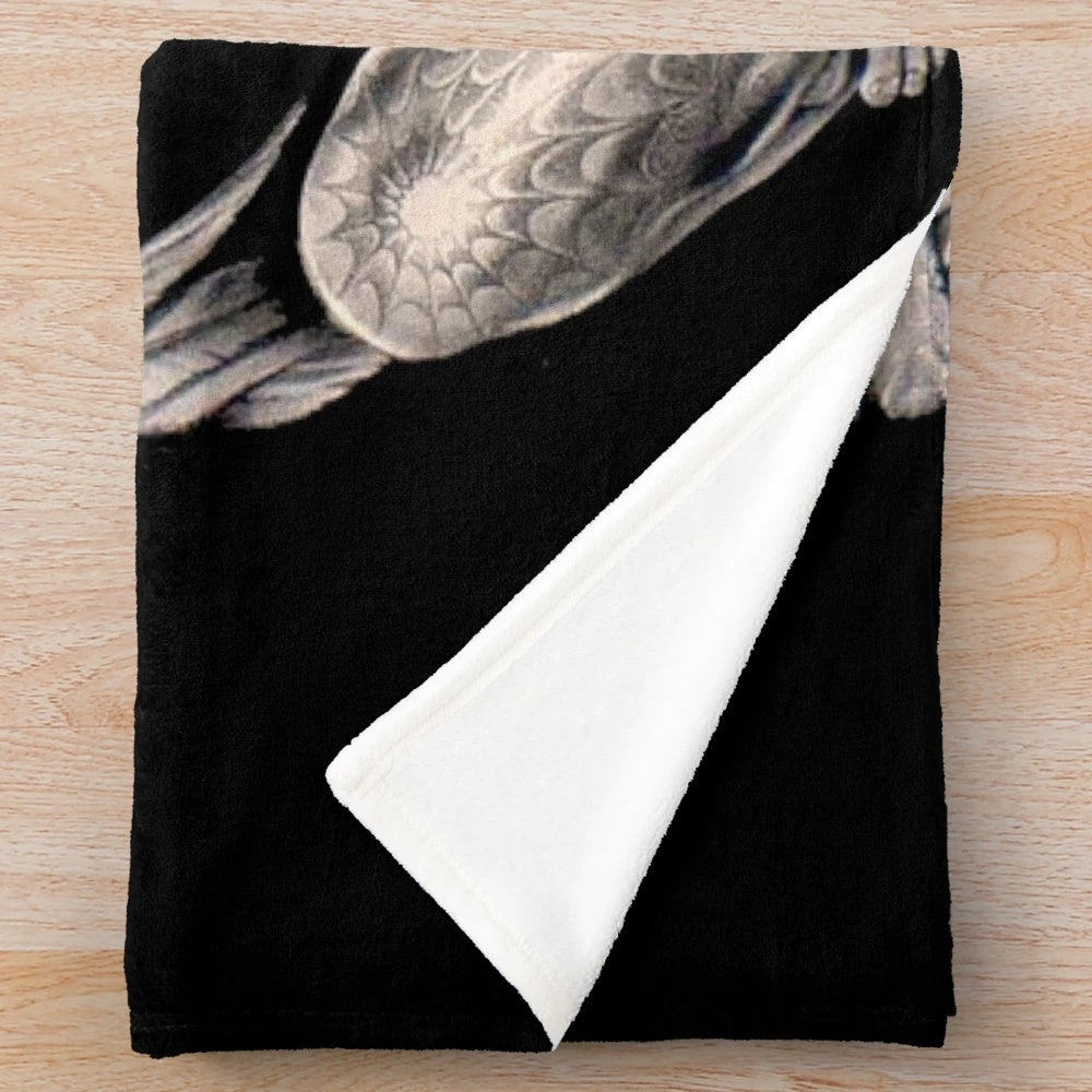 Vintage abstract tattooed angel print plush blanket
