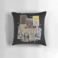 Vintage-style Agatha All Along tarot card print on a soft, plush pillow for cozy, spooky decor.
