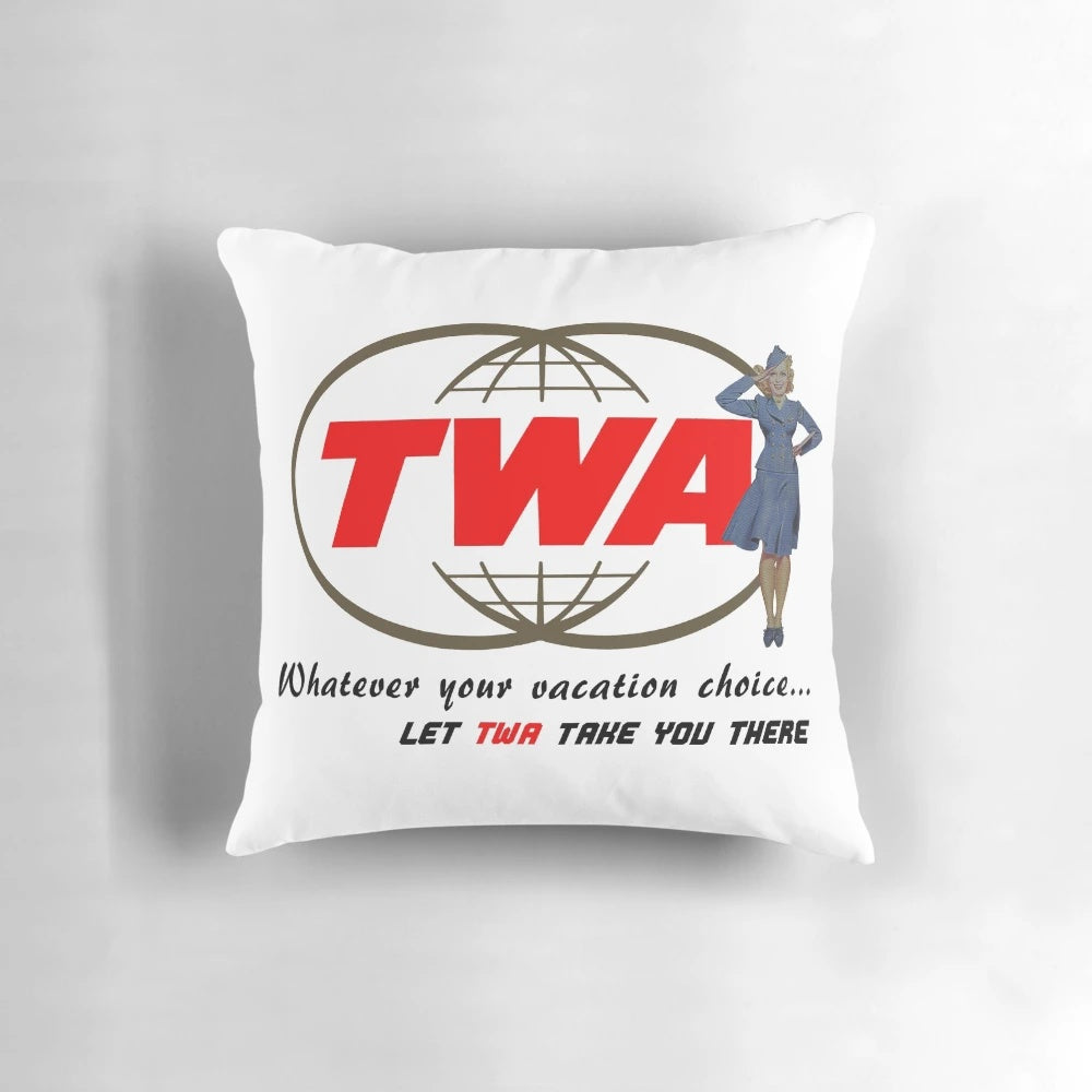 Vintage-inspired pillow with an airplane design for aviation and travel lovers