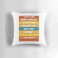 Vintage-style throw pillow featuring a portrait of Albert Einstein and one of his famous quotes.