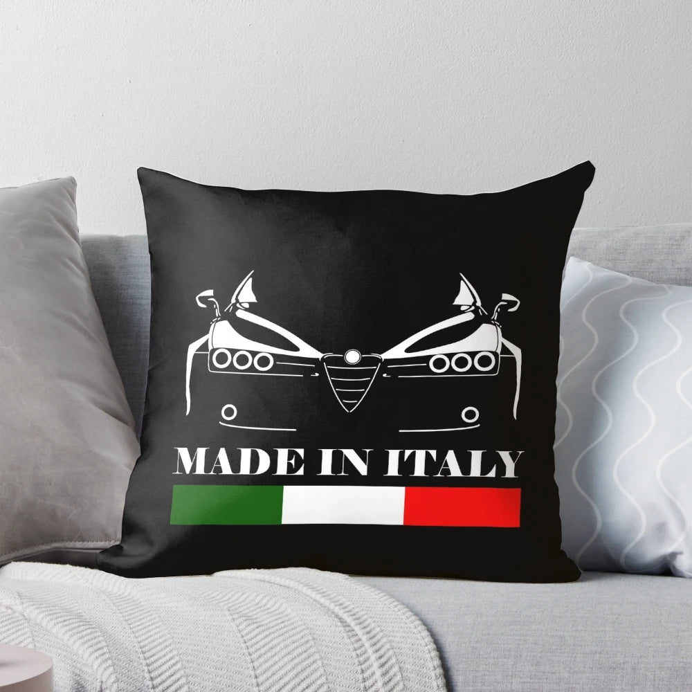 Plush and stylish Alfa Romeo pillow featuring the iconic Italian car brand
