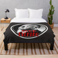 Plush blanket with vintage Alfred Hitchcock movie print