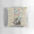 Vintage-style Alice in Wonderland inspired decorative pillow featuring inspirational quote