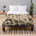 Vintage animals nature collage design on a plush blanket