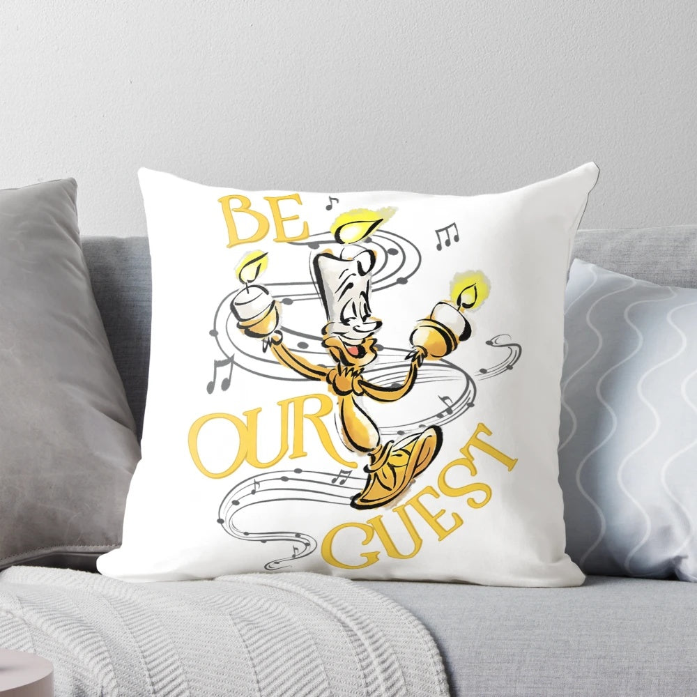 Vintage animated romantic fantasy cartoon design on a plush throw pillow