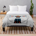 Vintage anime Grendizer inspired plush blanket with vector art design