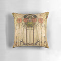 Vintage Art Nouveau style pillow with Charles Rennie Mackintosh inspired wassail design