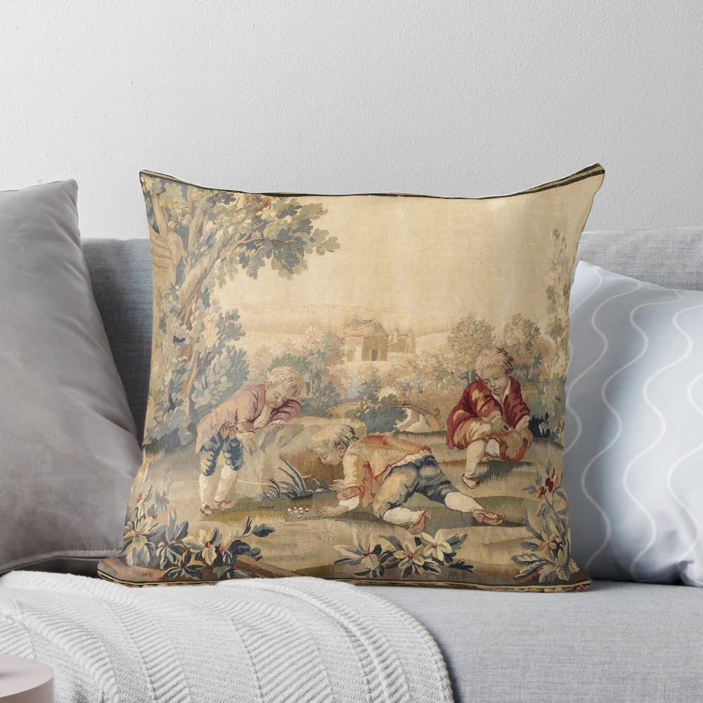 Aubusson French Tapestry Print Pillow