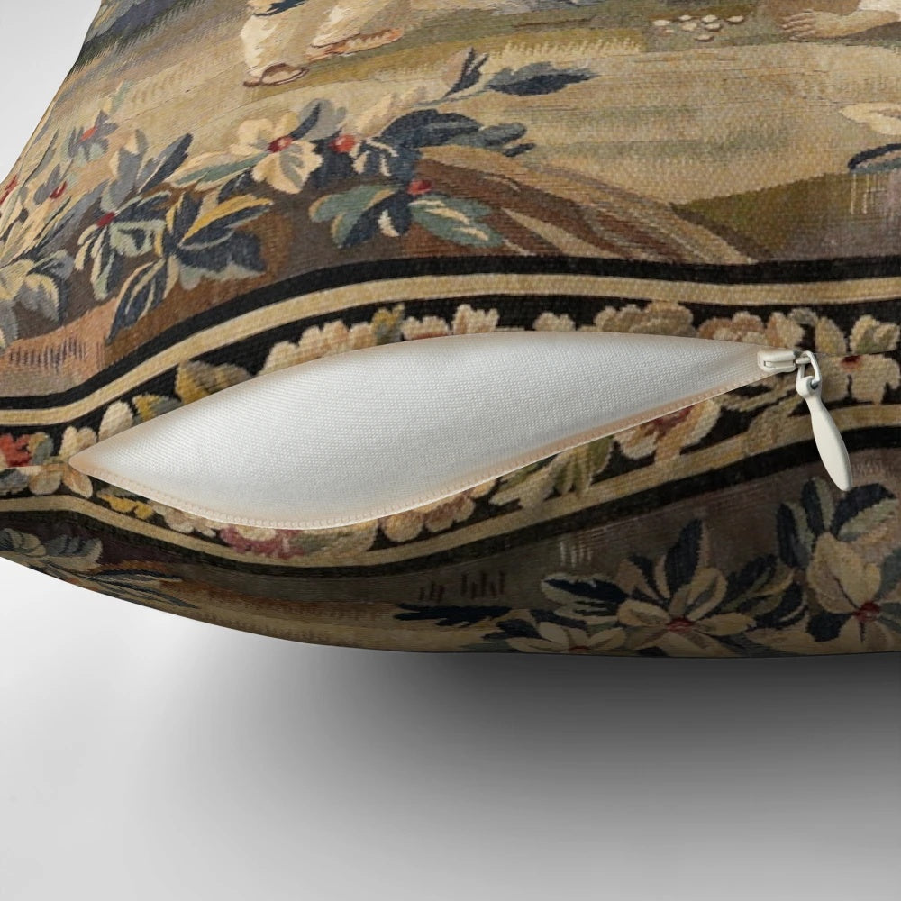 Aubusson French Tapestry Print Pillow