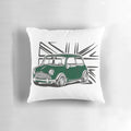Vintage Austin Mini Cooper British Flag Throw Pillow