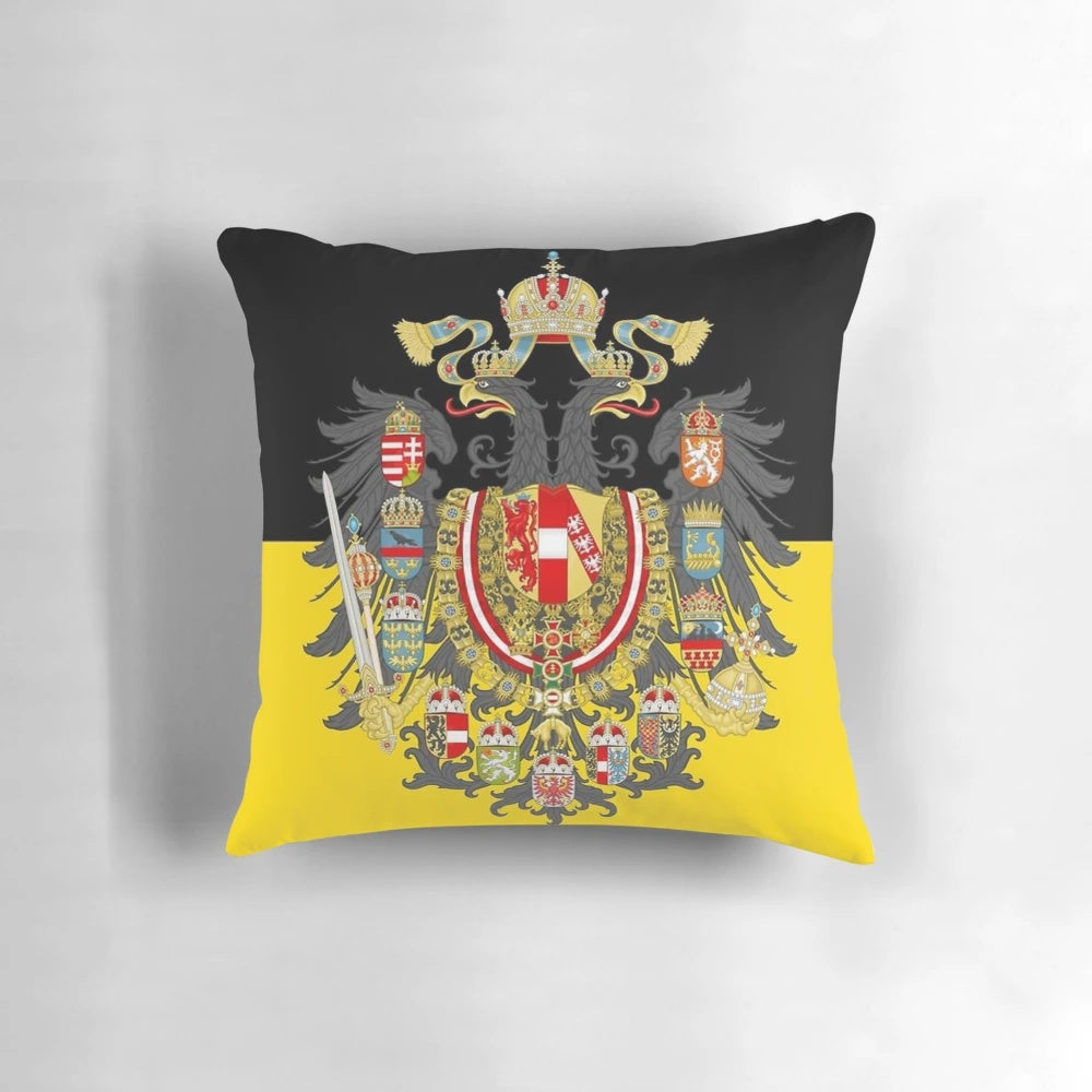 Vintage pillow featuring the historical flag of the Austrian Empire and Austria-Hungary