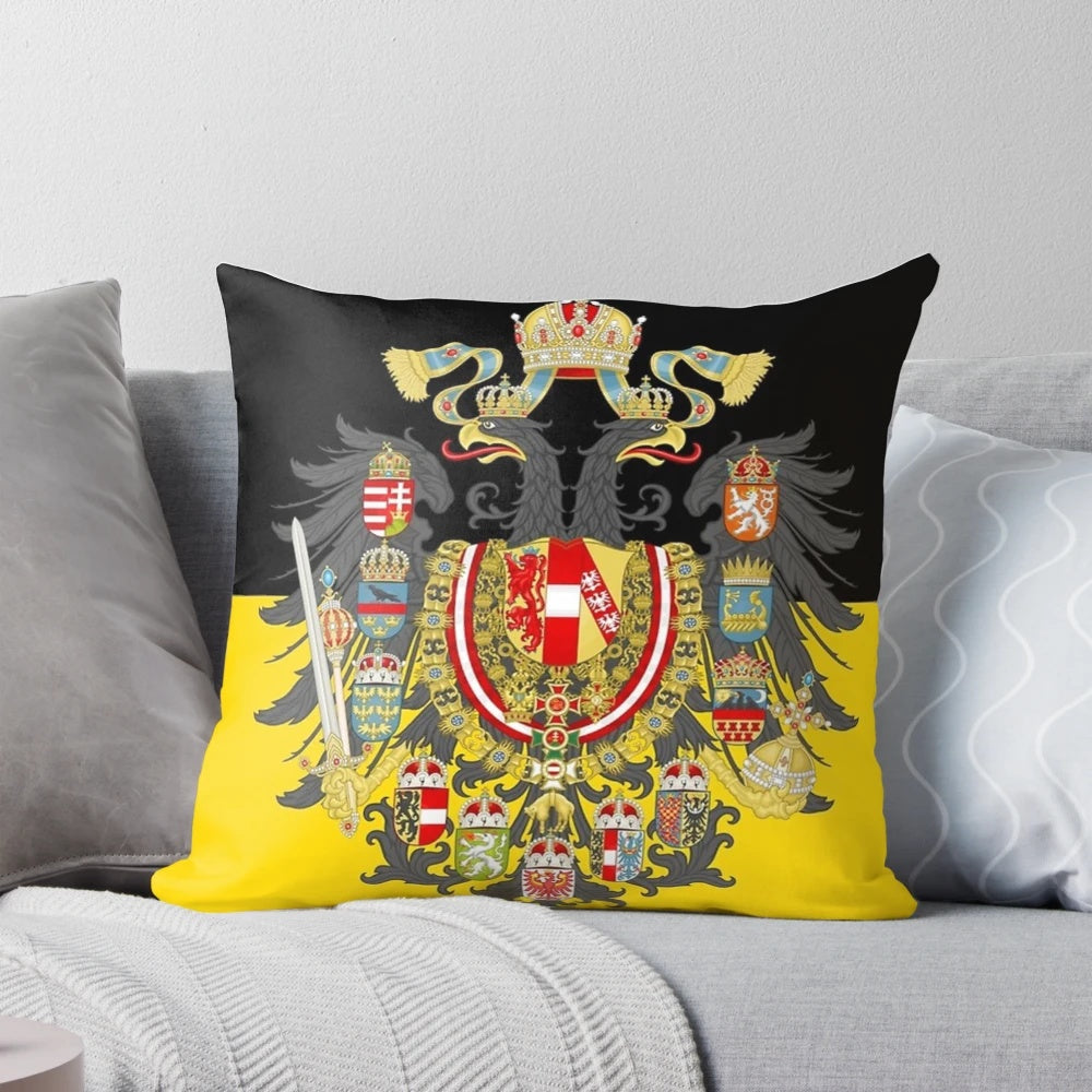 Vintage pillow featuring the historical flag of the Austrian Empire and Austria-Hungary