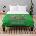 Vintage baseball-themed plush blanket with a humorous design