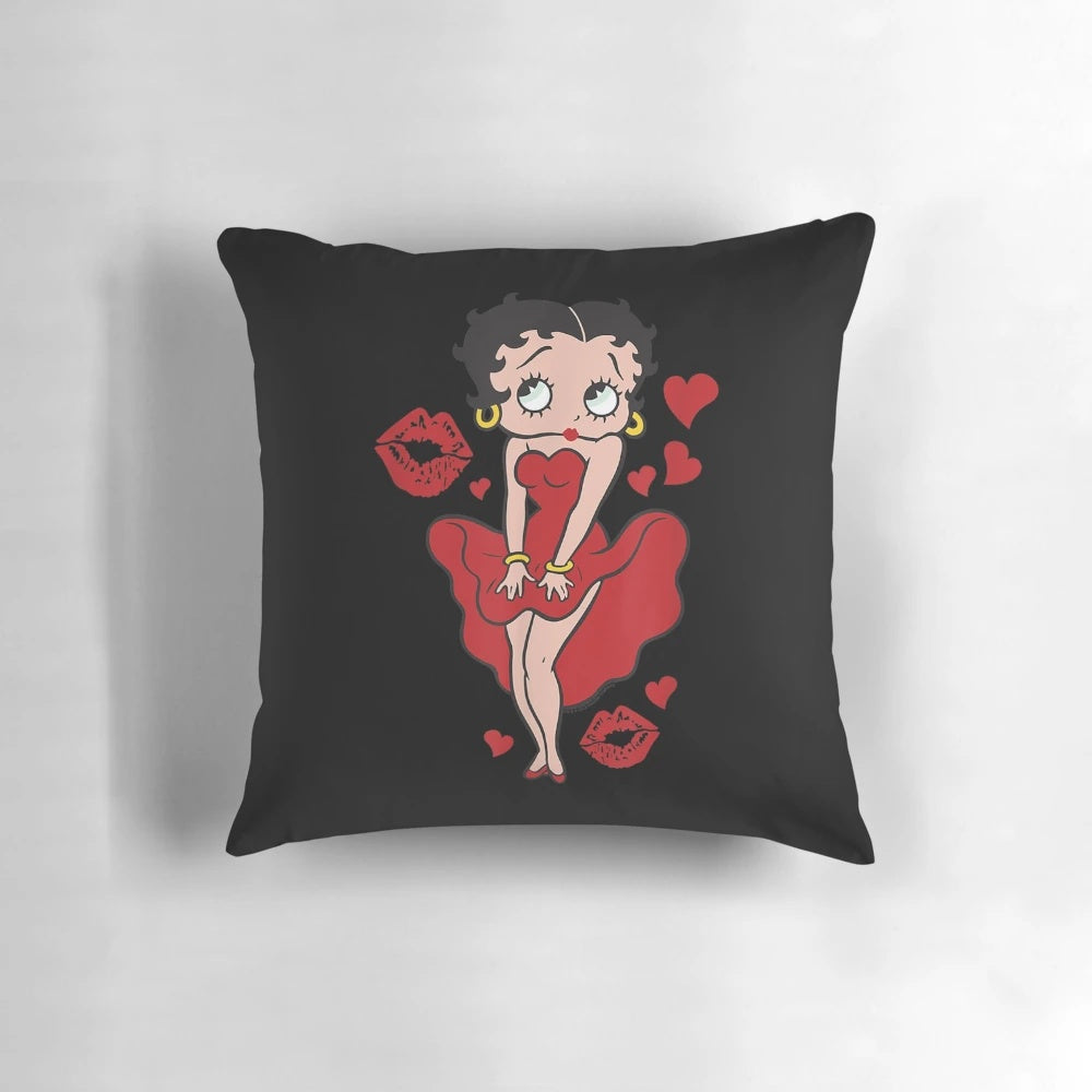 Vintage Betty Boop red lips pillow featuring the iconic cartoon character