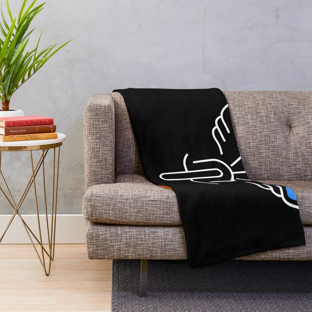 Vintage bicycle plush blanket with a free bird design
