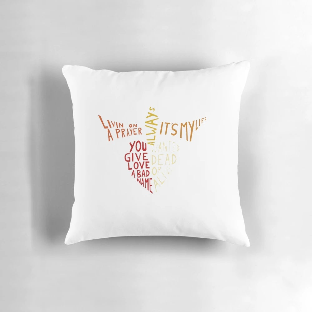 Vintage Bon Jovi "Songs" Pillow with iconic 80s band logo