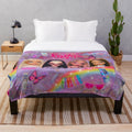 Vintage Bratz Cartoon Collage Plush Blanket for Bedroom, Dorm, or Living Room