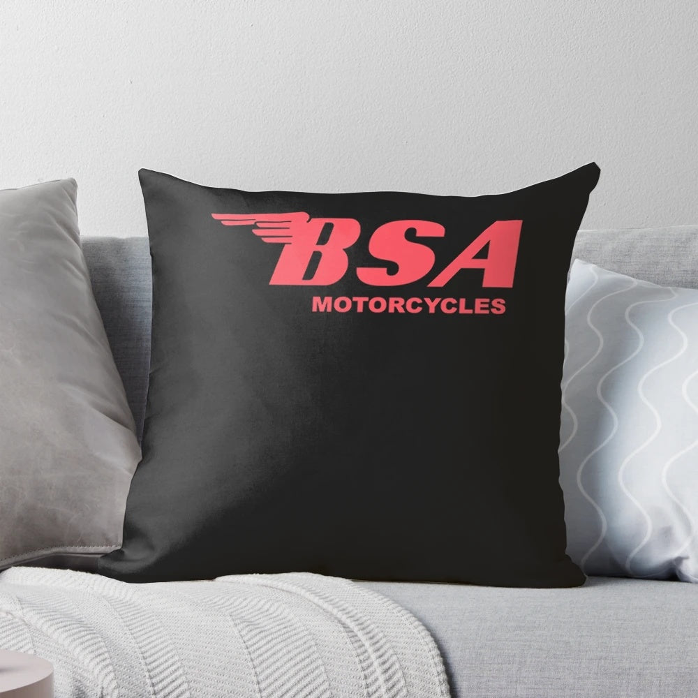 Vintage BSA Motorcycles Pillow for Classic Motorcycle Enthusiasts