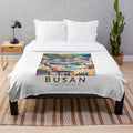 Vintage Busan Gamcheon Culture Village Plush Blanket