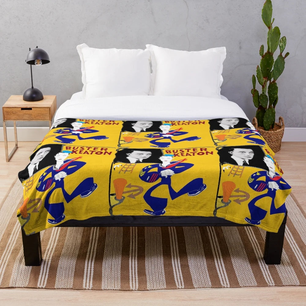 Buster Keaton "The Navigator" classic comedy plush blanket