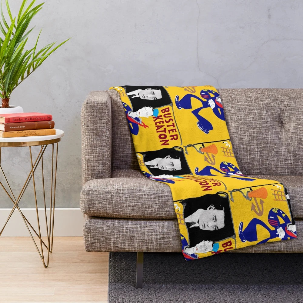 Buster Keaton "The Navigator" classic comedy plush blanket