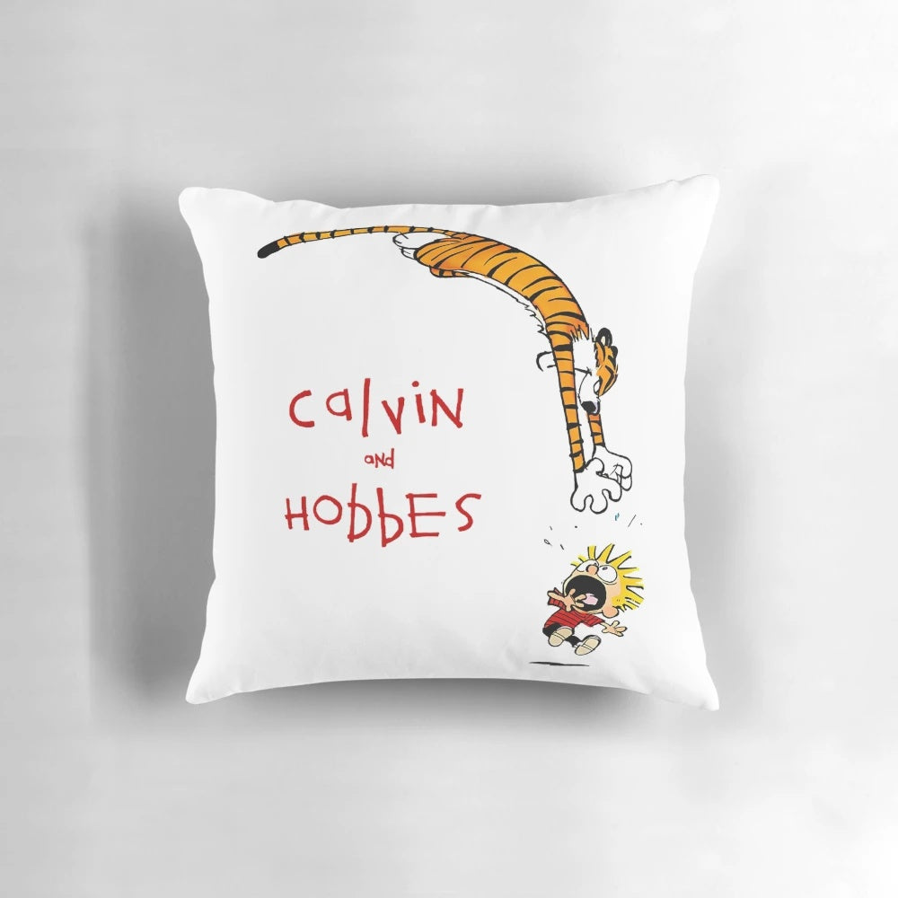 Vintage Calvin and Hobbes Pillow featuring the iconic characters from the beloved comic strip