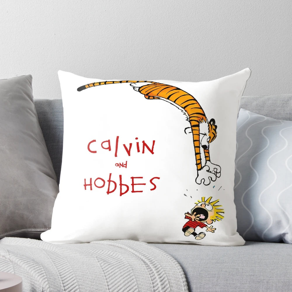 Vintage Calvin and Hobbes Pillow featuring the iconic characters from the beloved comic strip