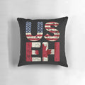 Vintage-style distressed Canada and American flag design on a soft, comfortable pillow.