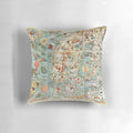 Vintage Carta Marina map of Scandinavia by Olaus Magnus, printed on a comfortable pillow.