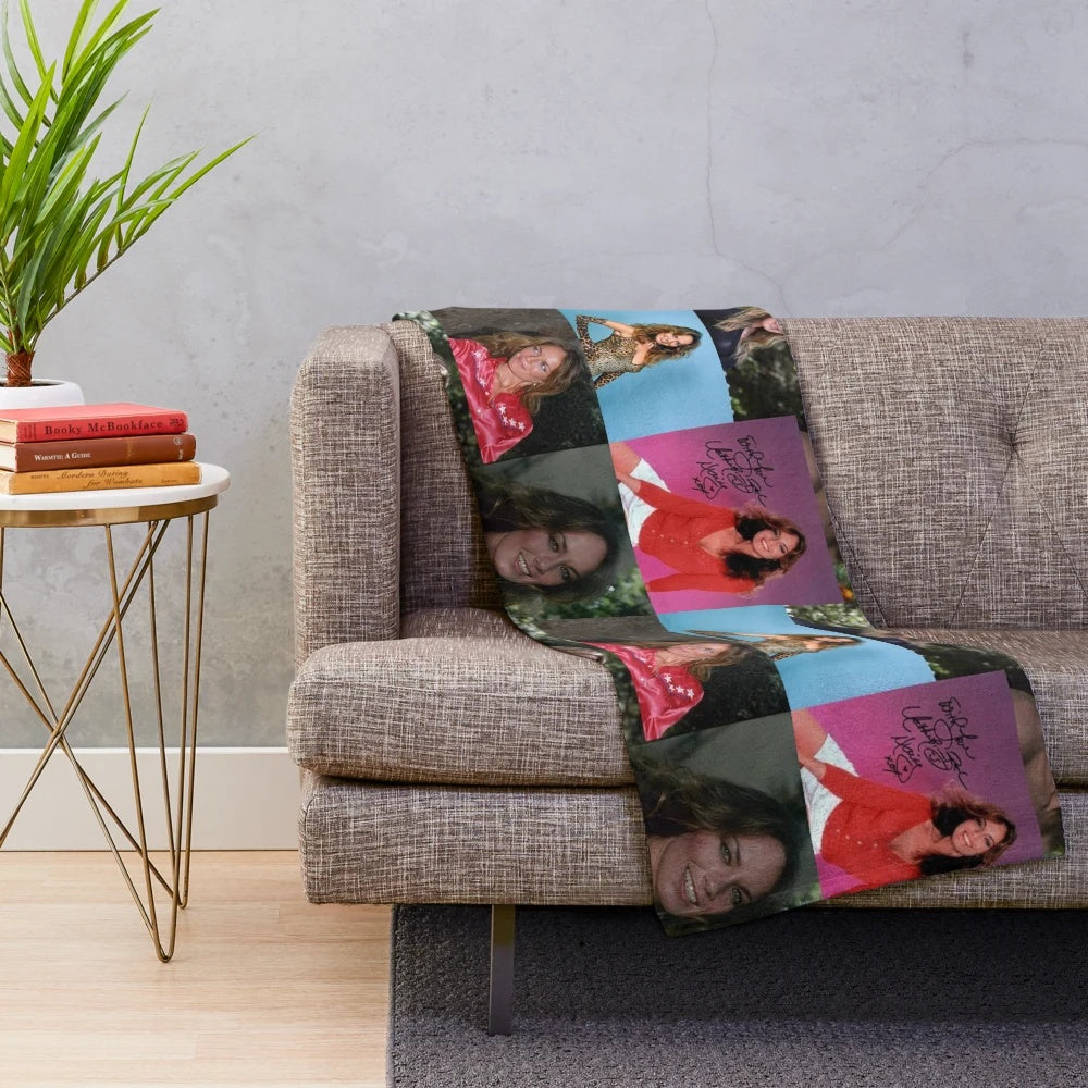 Vintage Catherine Bach Collage Themed Plush Blanket