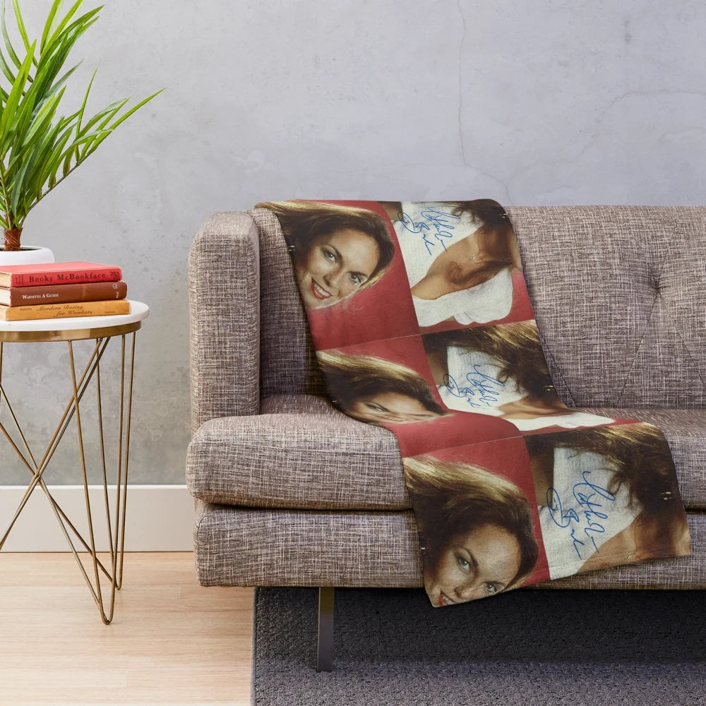 Vintage Catherine Bach Signed Plush Blanket
