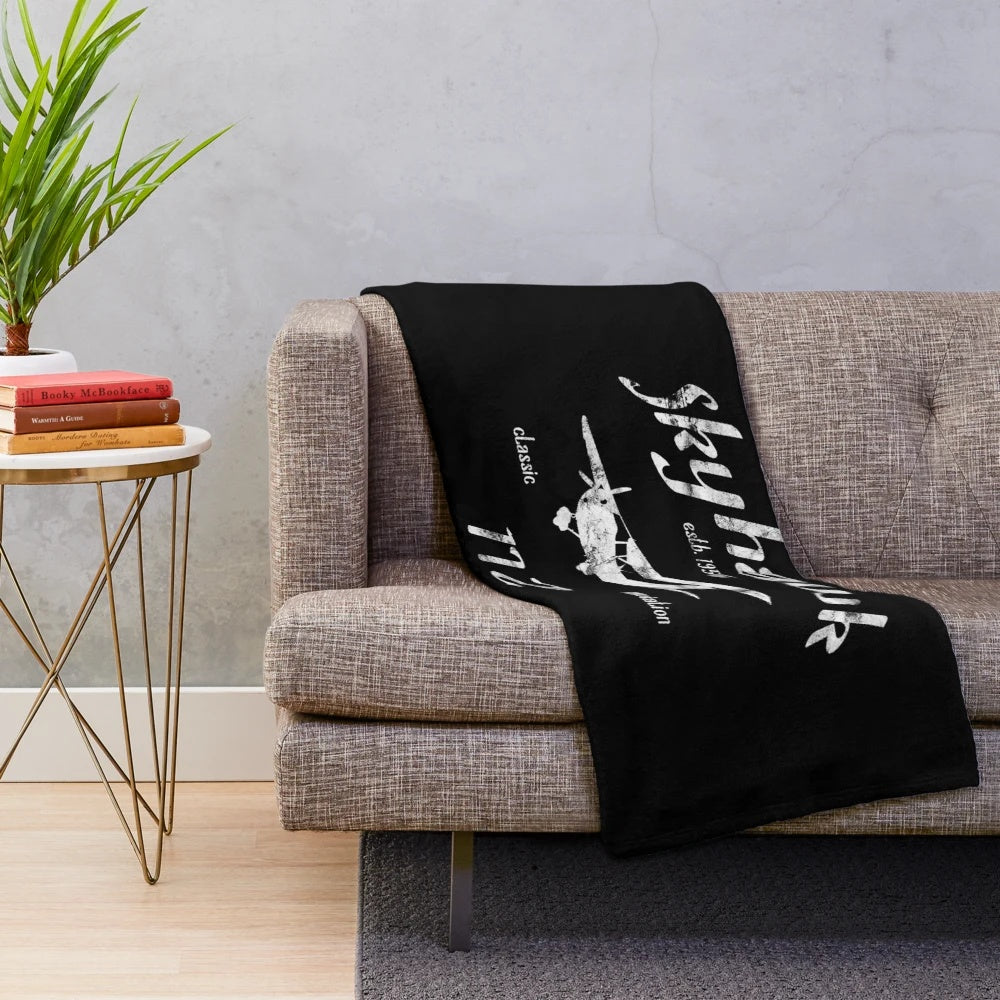Vintage Cessna 172 Skyhawk inspired plush blanket