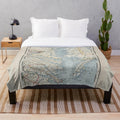 Vintage map of the Chesapeake Bay from 1901 printed on a plush blanket