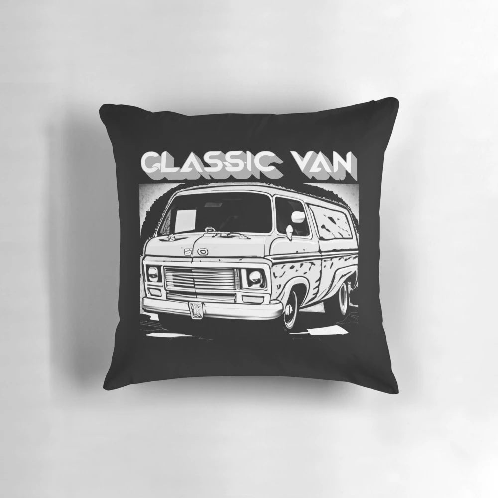 Vintage white Chevrolet van art print on a white background
