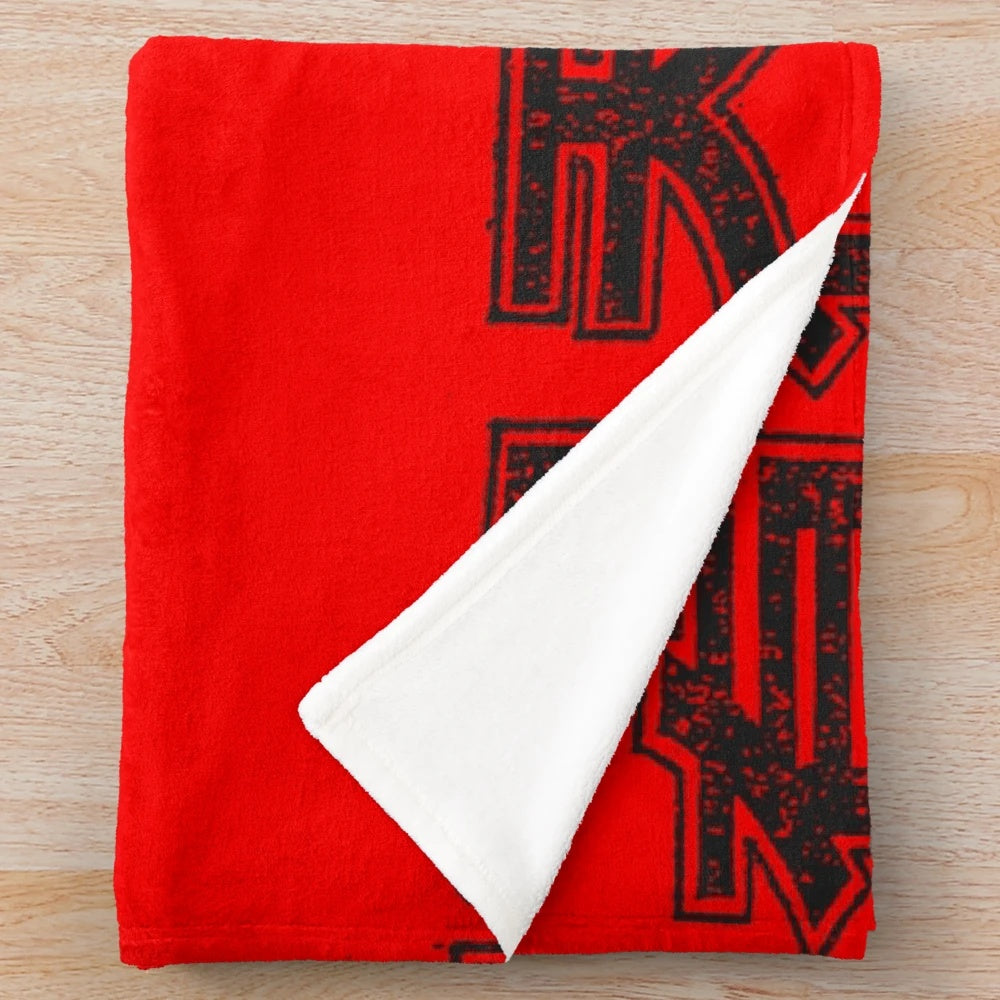 Vintage Chinese calligraphy design on a cozy plush blanket