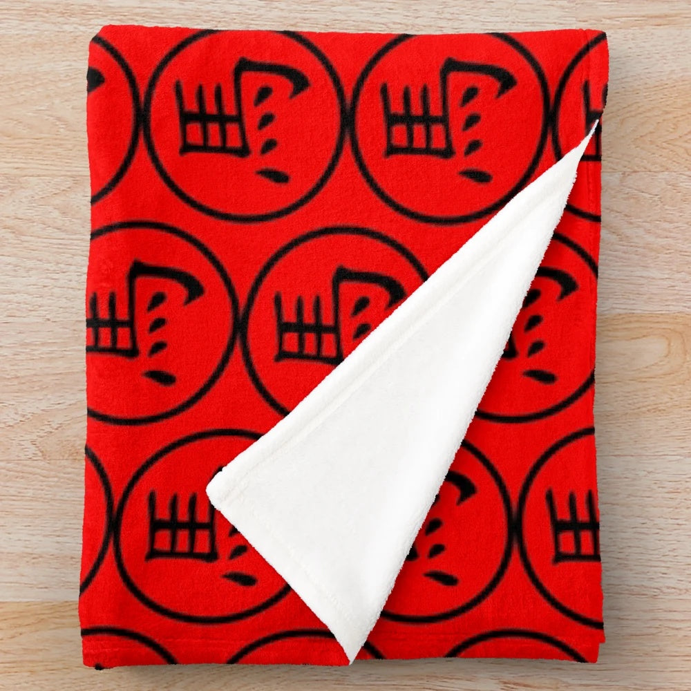 Vintage Chinese Chess Inspired Military Style Plush Blanket